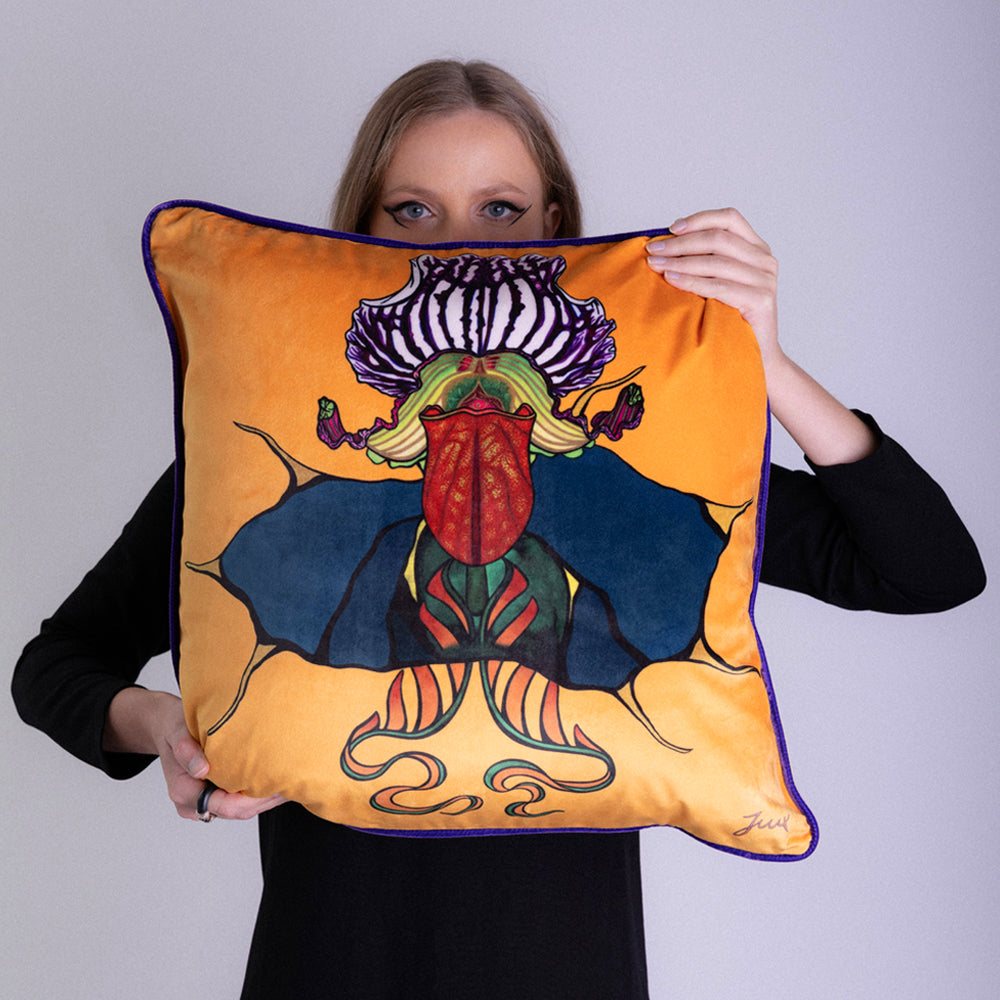 JUUX & Catarina Diaz Collab, "Let's Fly Away + Let's Find a Way" Velvet Cushion