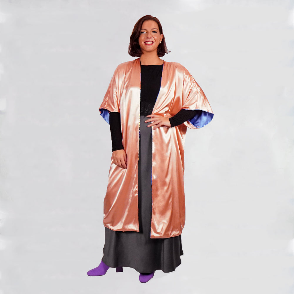 
                  
                    Load image into Gallery viewer, &amp;quot;Path&amp;quot; Satin T Reversible JUUXKimono™
                  
                
