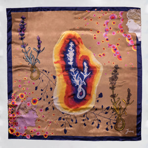 
                  
                    Load image into Gallery viewer, &amp;quot;Lavender Flower, Aura&amp;quot;  Satin Scarf
                  
                