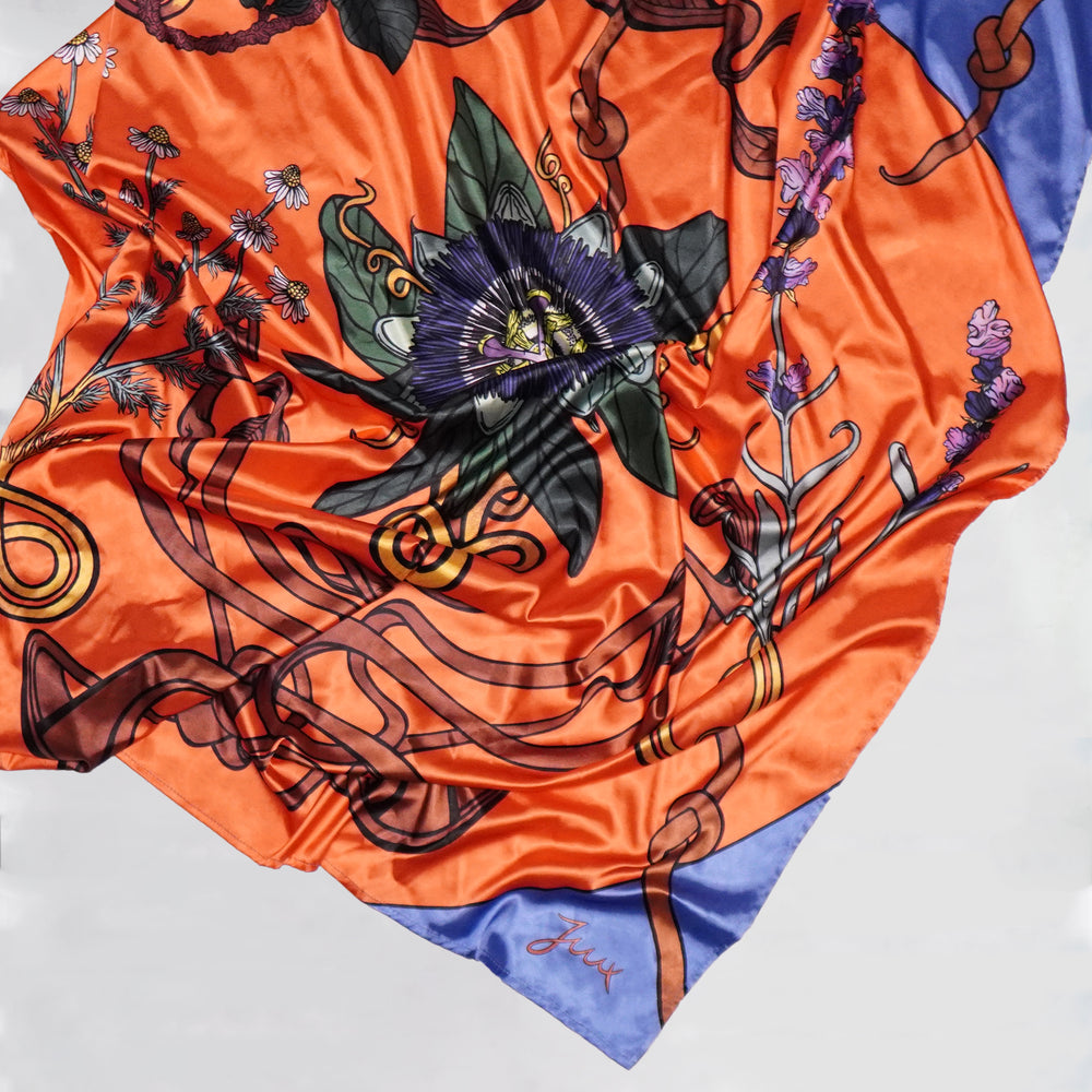 
                  
                    Load image into Gallery viewer, &amp;quot;A Goblet of Uniqueness: Orange&amp;quot; Satin Scarf
                  
                