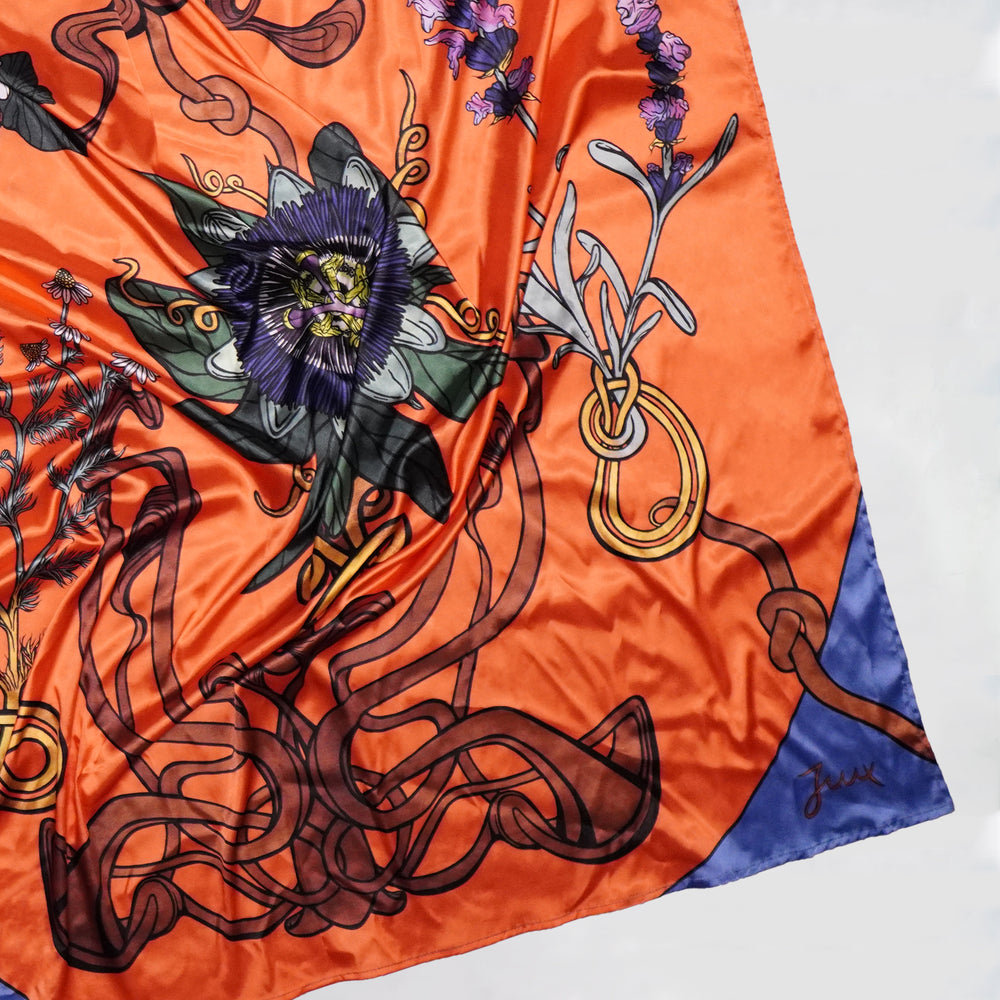 
                  
                    Load image into Gallery viewer, &amp;quot;A Goblet of Uniqueness: Orange&amp;quot; Satin Scarf
                  
                