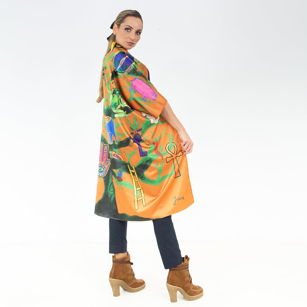 
                  
                    Load image into Gallery viewer, &amp;quot;You Are My Lucky Charm&amp;quot; Satin JUUXKimono™
                  
                