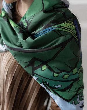 
                  
                    Load image into Gallery viewer, &amp;quot;On Green, We Go&amp;quot; Satin Scarf
                  
                