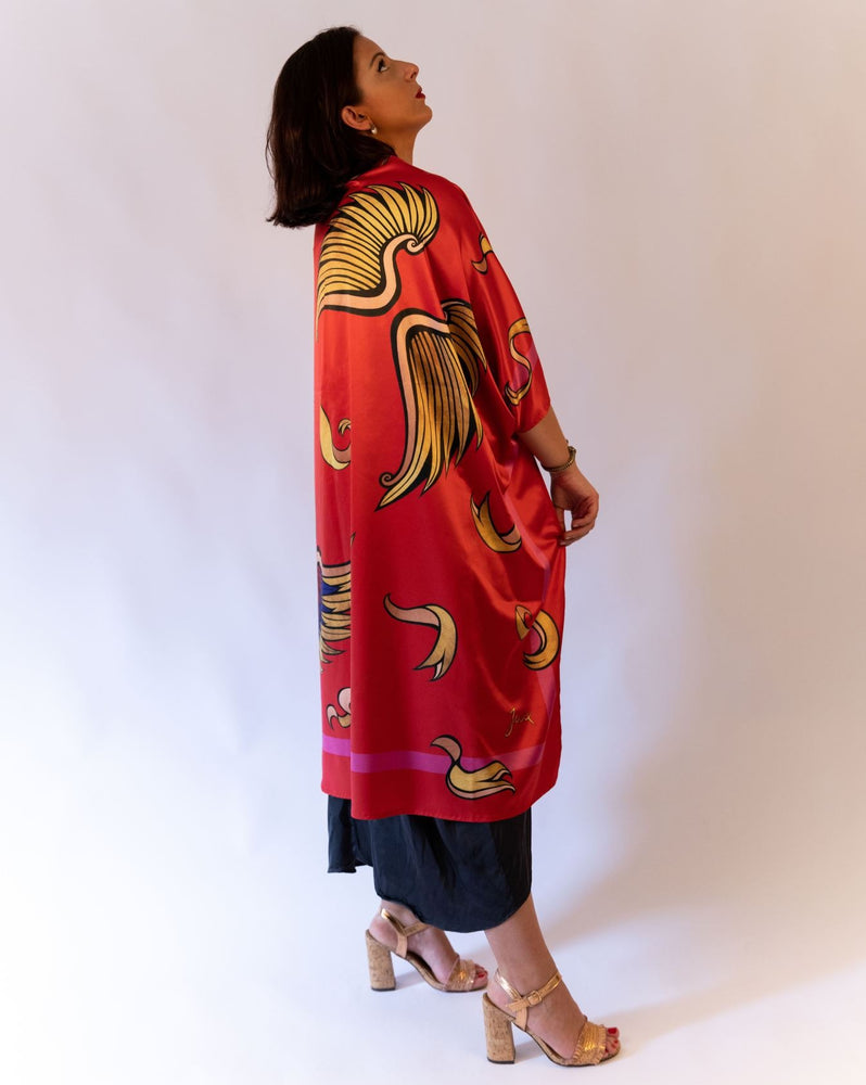 
                  
                    Load image into Gallery viewer, &amp;quot;Fluxus/Fly&amp;quot; Satin JUUXKimono™
                  
                