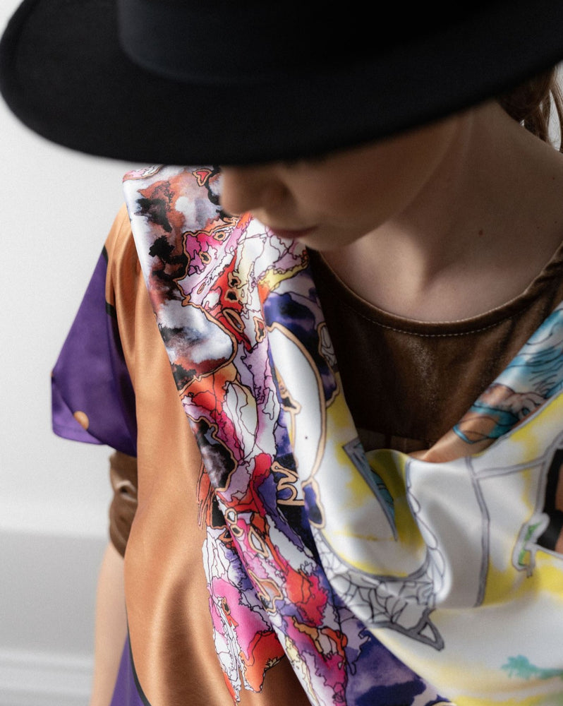 
                  
                    Load image into Gallery viewer, &amp;quot;Path&amp;quot; Satin Scarf
                  
                